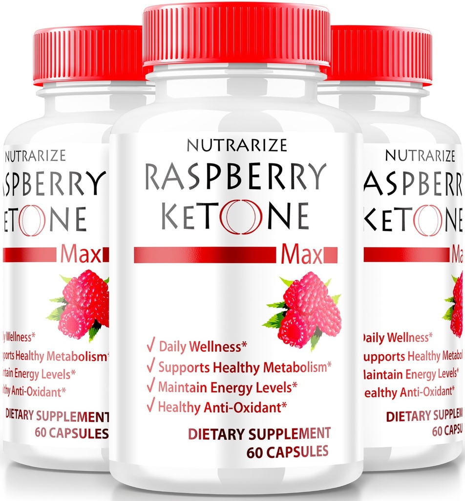 (3 Pack) Raspberry Ketone Capsules, 官方 Raspberry Ketone for Wight Loss, 全自然 Keto 公式解锁你的身体和健身目标, RaspberryKetone 1200MG 补编,评论(180 Capsules).