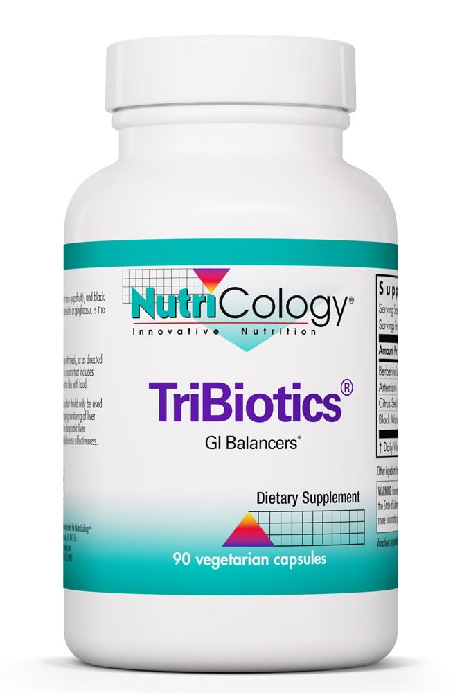 Nutricology TriBiotics - Berberine Artemisinin Botanical Blend - Gastrointestinal Support - Hypoallergenic - 45 Servings - 90 Capsules