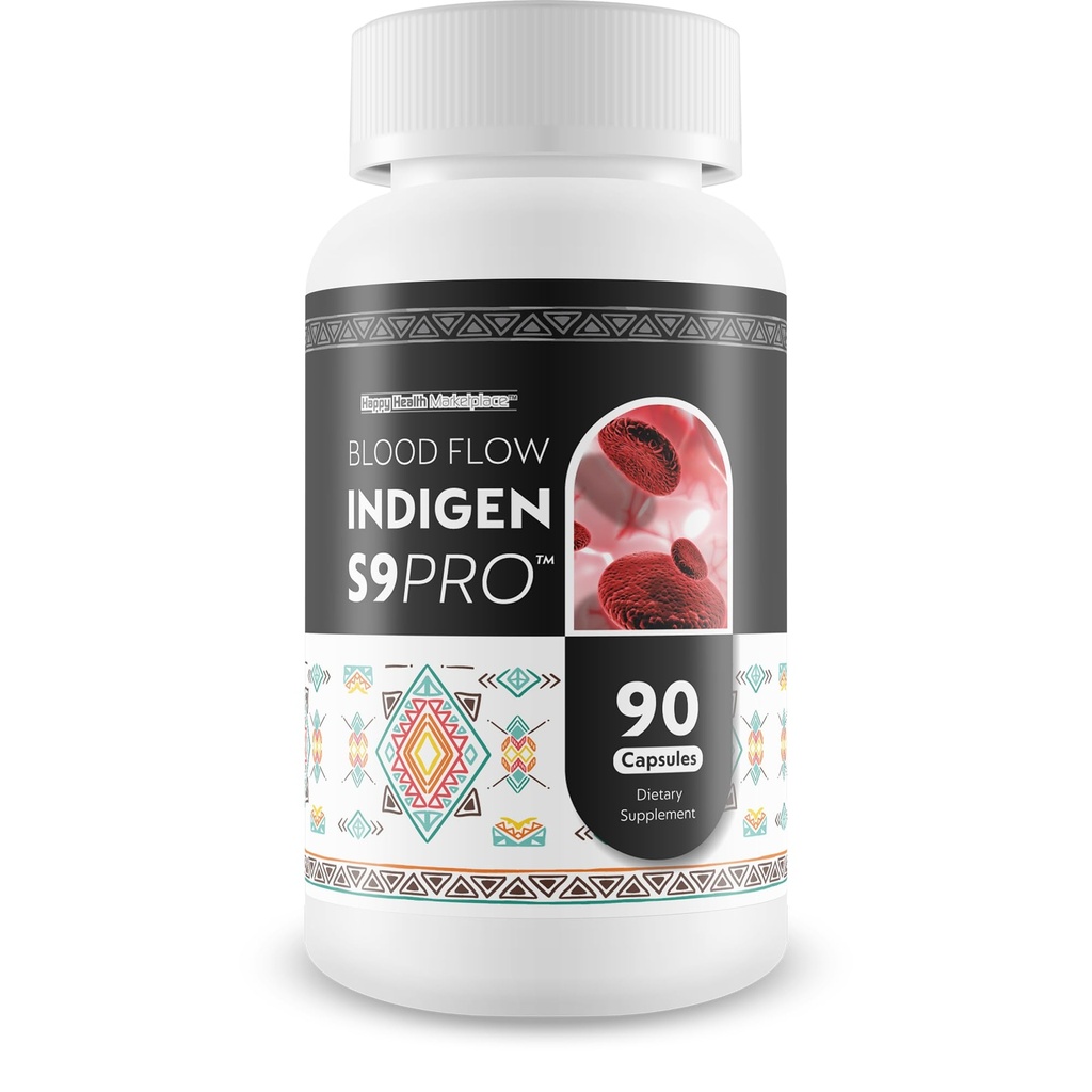 Blood Flow Indigen S9 Pro - Our Best Poor Circulation Supplements for Advanced Blood Flow Care - Blood Circulation Support - Blood Circulation Supplements for Healthy Blood Flow Help Blood Flow Pills