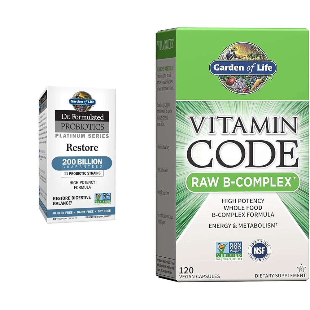 生命花园 Dr. Formulated Probiotics Platinum 系列恢复200亿 CMU & Vitamin B 复合体 - 维生素代码 Raw B 复合体 - 120 Vegan Capsules