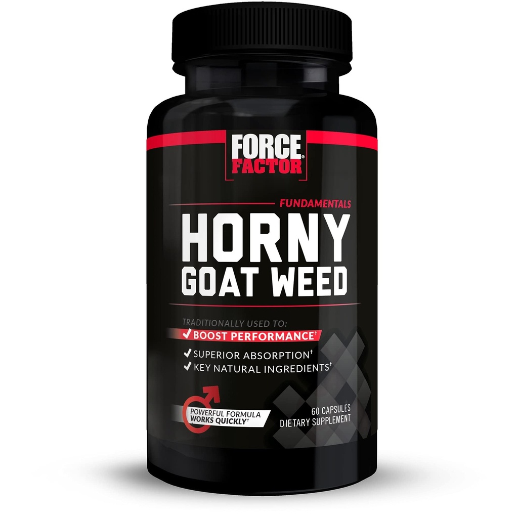 Force Factor Horny Goat Weed for Men, Natural Male Drive and Vitality Supplement with Natural Ingredients for Superior Absorption, Fundamental Series, 750mg, 60 Capsules