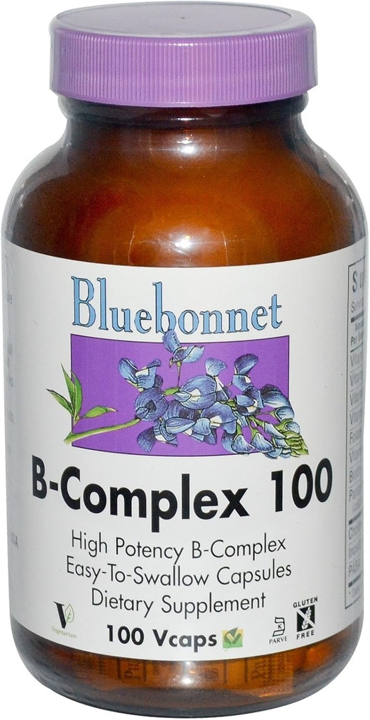 Bluebonnet - B- Complex 100mg - 100 Veg Caps (英语).