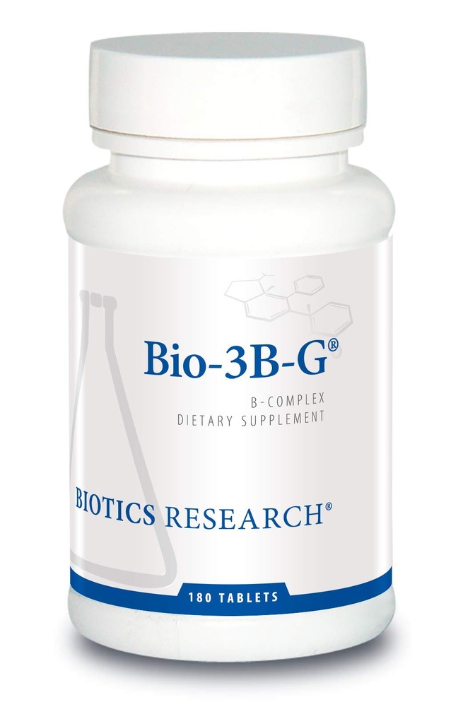生物研究 Bio-3B-G 维生素B 复合体,维生素B 复合体 压力,能量和肾上腺健康免费补充物 180 片