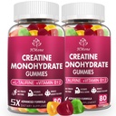 Creatine Monohydrate Gummys - 男子和女子5g, 160 Counter and Creatine Chewable 补充肌肉增益,肌肉强力,能量靴,和肌肉建材,无糖,维甘