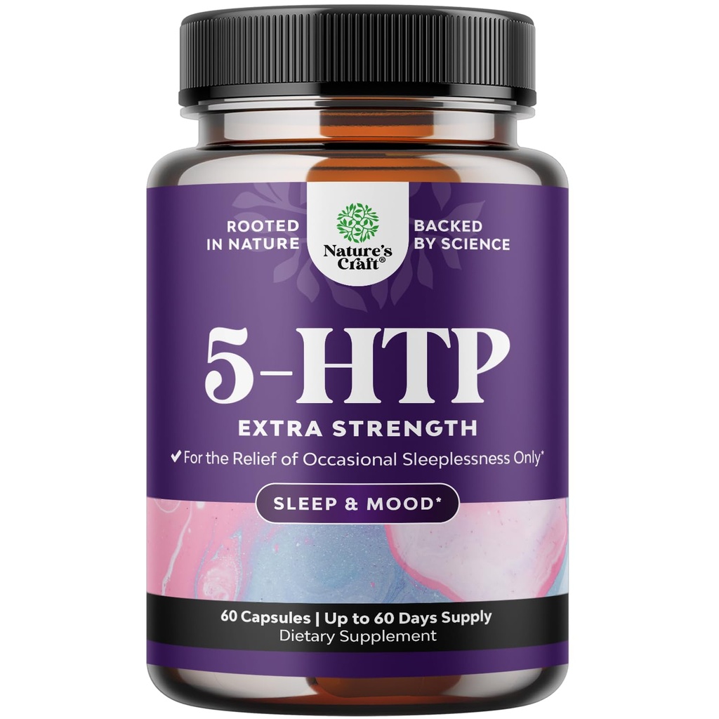 5 HTP 补充剂 5-Hydroxytryptophan - 5HTP 100mg / service Gentle Herbal Sleep 和 Mood 增强剂 - 5-HTP 100 mg / service Mood Survice Mood 补充剂和睡眠辅助剂 Capsules from Griffonia Simplicifolia