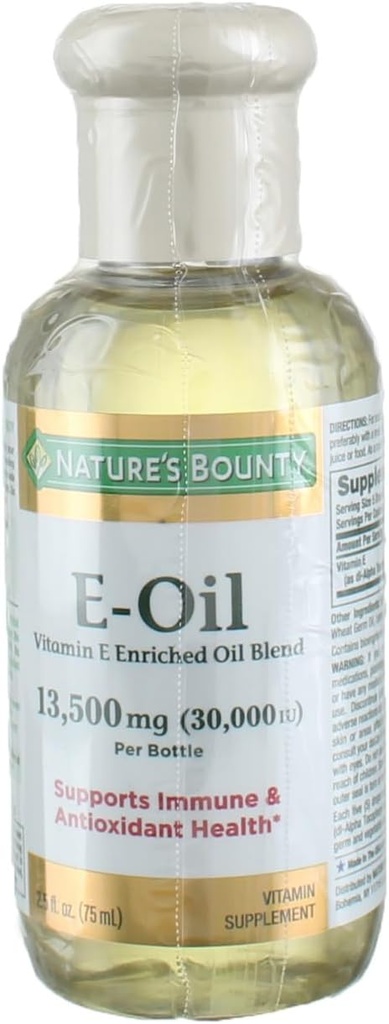 (原始内容存档于2019-05-09). Nature's Bounty E Oil 30,000iu, 2.5 Fl. Oz.