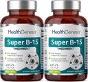 超级B-15 100 Vcaps 2 Pack - Niacin Calcium Choline Inositol DMG - 支持健康氧能量水平