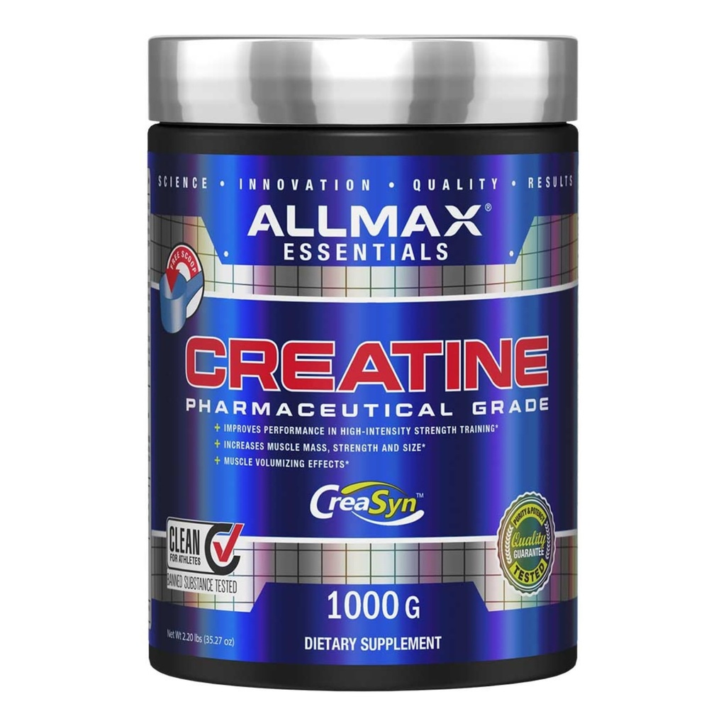 AllMAX 基本内容 CREATINE - 1000克粉末 - 提高性能和训练强度 - Vegan & Gluten Free - 200 services