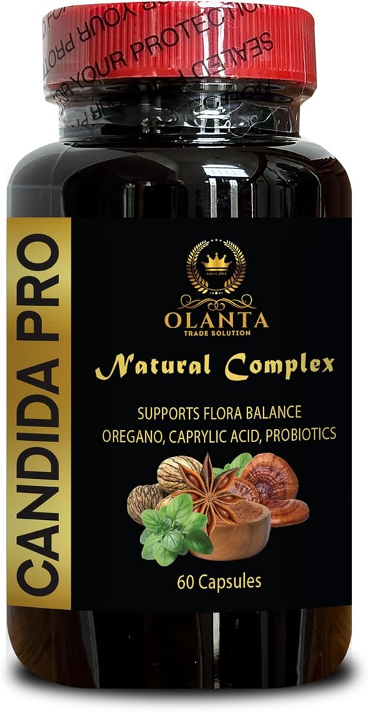 Candida Support Complex - Natural Candida Cleanse, Anise Seeds Supplement, Black Walnut Wormwood, Oregano Oil Supplement, Natural Support for Digestive - 1 Bottle 60 Capsules