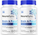 (2 Pack) NeuroSync Brain Capsules, Neuro Sync Brain & Focus, NeuroSync Brain, NeuroSync Advanced Formula Capsules, NeuroSync Brain Supplement, 120 Capsules for 2 Months