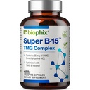 生物菲克斯 Super B-15 100 Veggie Caps - Niacin Calcium Choline Inositol DMG - 支持健康氧能量水平