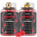 Brain & Mood Supports Gummys, 超級维生素B Complex for Men & Women, All B 维生素B1 B2 B3 B5 B6 B7 Folate MethyB12 配有 PABA, Inositol, Choline, 支持 MTHFR Gene & Energy, Vegan, 120Ct