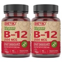 DEVA Vegan Vitamins B-12,HighPotency 2500 mcg B12,快速溶解,亚语,90平板电脑(Pack of 2)