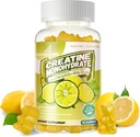 Creatine Monohydrate Gummys for Men and Women - Advanced Formulated W/L-Taurine + Vitamin B12, 糖无嚼补充,90 柠檬Gummys