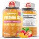 维生素B2 Gummys → Riboflavin 400mg 配以镁 & CoQ10 用于米格雷因救济和头痛救济 → 免糖,维冈,草莓 Flavor, 60 Counter