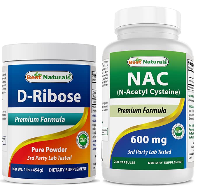 最佳自然剂 D-Ribose Powder 1英镑和NAC 600毫克