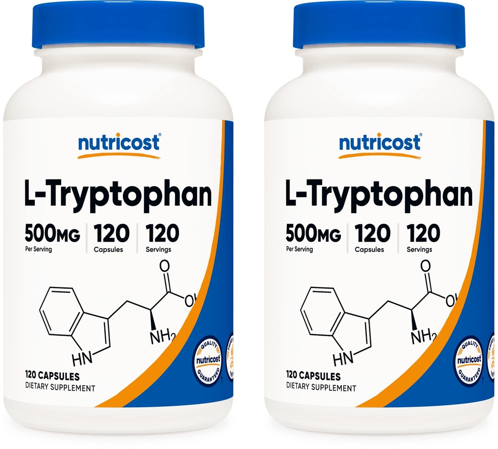 营养成本L-Tryptophan 500mg,120卡普勒(2瓶)