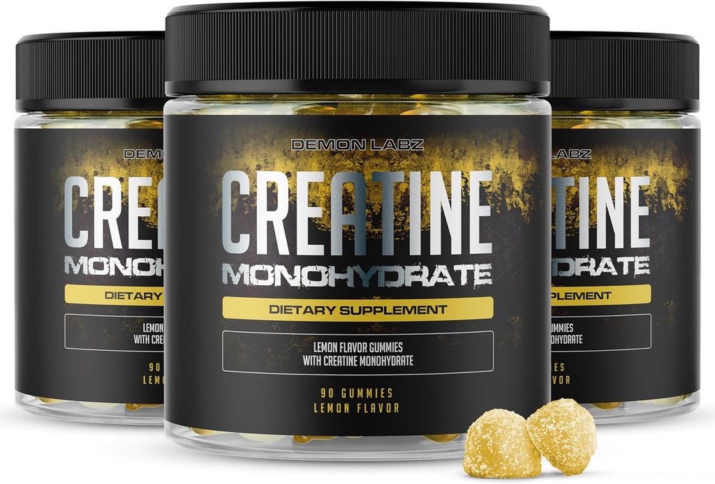 Creatine Monohydrate - 与莱蒙·弗拉沃尔(90 Counter (Pack of 3))的Gummys 相配.