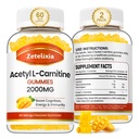 2 Pack Acetyl L-Carnitine Gummys, L-Carnitine 女性和男性补充, 奶牛能量营养补充, 豁免和脑健康, Vegan, Non-GMO, Mango Flamvor, 120 Counter