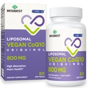 Liposomal Ubiquinol CoQ10 800 MG Softgel, High Absorption CoQ10 Ubiquinol Supplement, Active Coenzyme Q10 800mg, Powerful Antioxidant for Heart & Brain Function, Energy Production, 60 Vegan Softgels