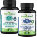 ForestLeaf Riboflavin & Magnesium Migraine 补充剂 - Riboflavin 400mg用于头痛救济 - Ultimate Magnesium Bundle 与 B2维生素400mg用于头痛Migraine 救济盖