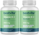 BESTVITE 维生素B-2(Riboflavin) 400mg(240个植物瓶) (120 x2) - 无刺 - Vegan - 非转基因 - Gluten Free
