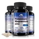 Potassium Magnesium Supplement 1000mg,Magnesium Potassium Zinc for Leg Cramps,High Absorption Magnesium Complex,Vegan (60 Capsules)