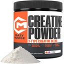 Crazy Muscle Creatine Monohydrate Fitness Powder 5g, Pure Unflavored Micronized 3X ThreeAtine Formula Pre Workout Mass Gainer High Absorption, for Men & Women, 30 Servings.