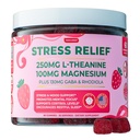Stress Relief Supplement for Women & Kids | L Theanine GABA Supplements with Rhodiola Rosea for Stress | Magnesium Citrate Gummies for Kids | Cortisol Supplements for Women | Kava Kava Alternative