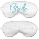 Something Blue Honeymoon Gifts for Bride to Be - Light Blue Glam Bride Bridal Grade Satin Sleep Mask - Bachelorette Party Blindfold - White Eye Mask(LtBlu GlmBrd) Wht