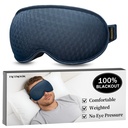 Weighted Blackout Sleep Mask for Men: 3D Contoured Zero Eye Pressure Sleep Mask for Stress Relief, Deep Sleep & Airplane Travel Essentials, Night Shift, Office Nap, Adjustable Strap, Blue