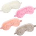 4 Pieces Plush Sleeping Eye Mask Silk Furry Sleep Masks for Women