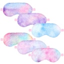 Cuffbow 6 Pack Fuzzy Sleep Masks Plush Eye Mask,Tie Dye,Rainbow