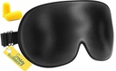 Jersey Slumber 100% Silk Sleep Mask for Women Men Side Sleeper - Light Blocking Eye Mask for Sleeping, Zero Pressure Soft Blindfold, Adjustable Strap, Silk Eye Cover for Travel Nap - Black