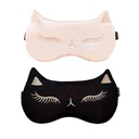Cute Cat Sleep Mask for Kids, 2 Pack Silk Sleeping Eye Cover Adjustable Mask Night Eyeshade Cover for Girls Boys Women Men Sleep Travel Nap Party Supplies