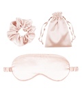 3Pcs Satin Eye Mask Silk Sleep Masks Set Silky Blindfold Eyeshade Blackout Eyes Cover Pouches Bag Scrunchy Wedding Gift