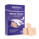 Adelbras Nasal Strips for Snoring, Extra Strength Breathing Nasal Congestion Relief Strong Adhesion, Sweat-Resistant, 50% Stronger Lift,Clear Comfortable Design for Sensitive Skin (60 PCS)