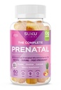SUKU Prenatal Multivitamin Gummies – Folate, Calcium, Vitamin D3, B12, K2 – Sugar-Free, Vegetarian, Gluten-Free Pregnancy Support – Pineapple Peach Flavor – 60 Count