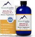 HoneyCombs Vitamin B2 Riboflavin 补充液滴 - 男女高发性维生素B2 - 保持健康消化,神经系统,头发,皮肤,钉子 - Vegan 液体维生素(8 Fl oz)