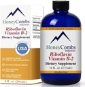 HoneyCombs Vitamin B2 Riboflavin 补充液滴 - 男女高发性维生素B2 - 维持健康消化,神经系统,头发,皮肤,直肠 - Vegan 液滴(16 Fl oz)