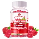 Natures Aid Magnesium Glycinate Gummies 1000mg - Sugar Free Magnesium Potassium Supplement with Vitamin D, B6, CoQ10 for Calm Mood & Sleep Support - 90 Raspberry Gummies.